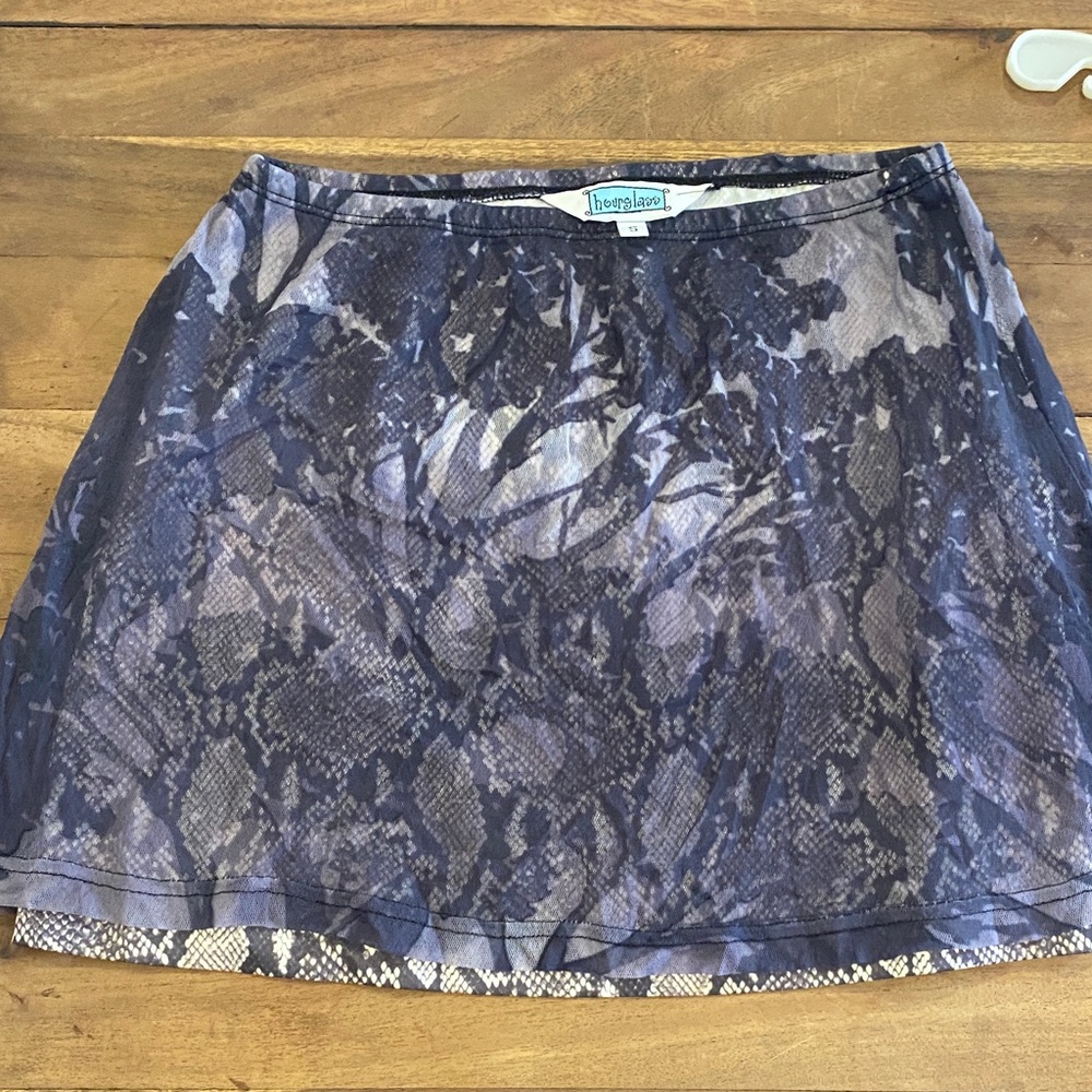 Hourglass Purple Snakeskin Mini Skirt